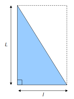 Aire d'un triangle rectangle - principe