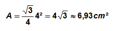 Exemple de cal cul de la surface d'un trianfle équilatéral