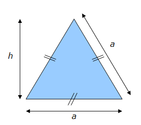 Aire de la surface d'un triangle équilatéral