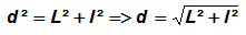 Formule de calcul de la longueur de la diagonale d'un rectangle - principe