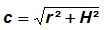 Formule pour le calcul de la longueur du côté d'un cône