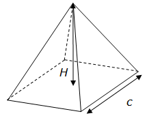 Volume d'une pyramide à base carrée